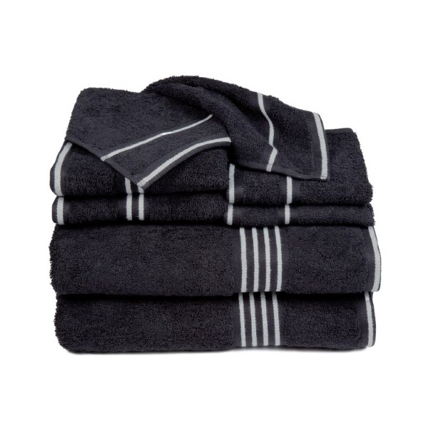 Hastings Home Rio 8 Piece 100 Percent Cotton Towel Set - Black